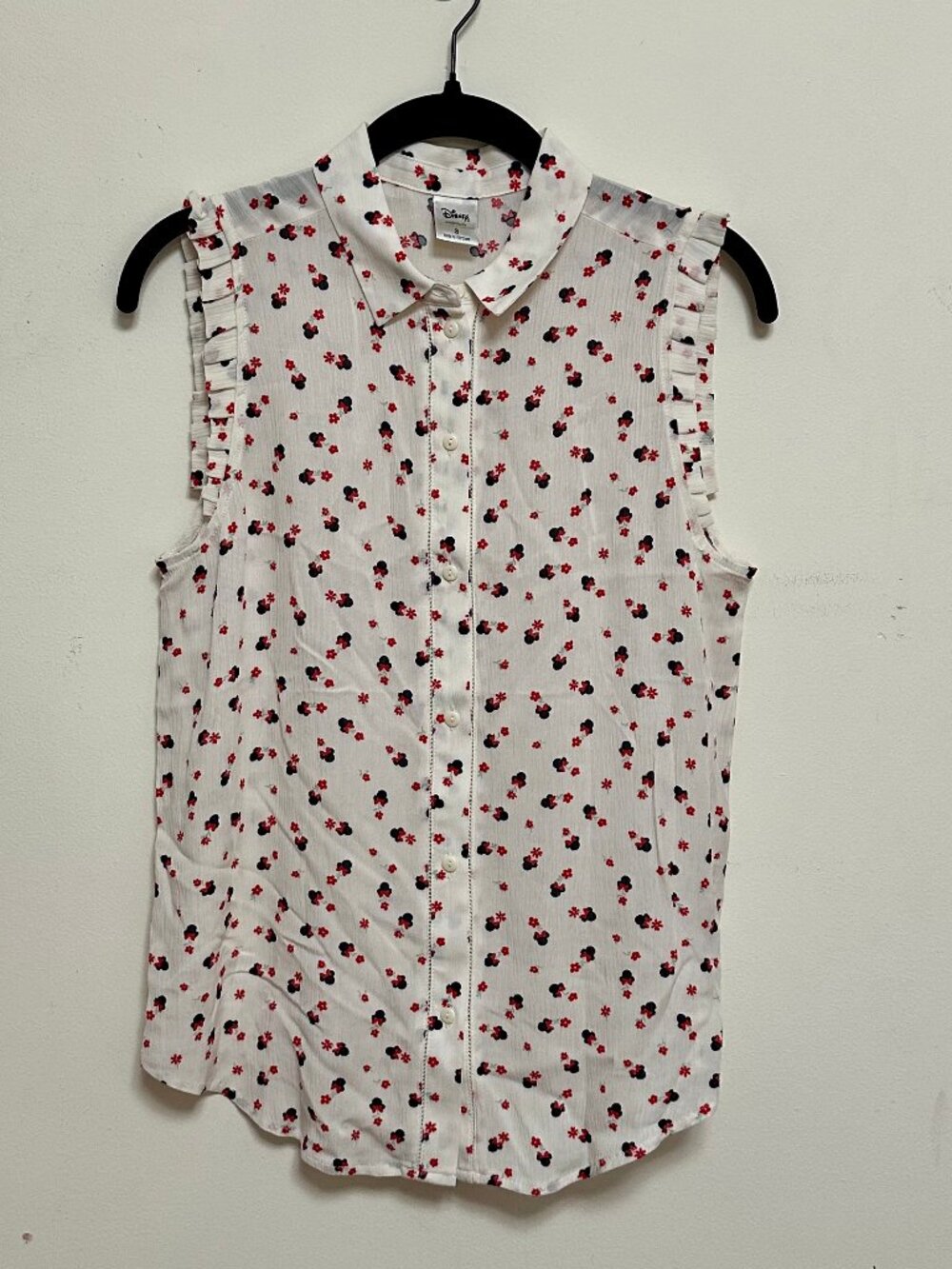 Disney LC Lauren Conrad Minnie Mouse Floral Sleeveless Blouse Small
